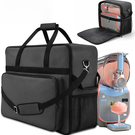 Carrying Bag for Ninja Slushie Max FS605 Series, Professional Drink Maker Travel Case with Side-Opening Zipper, Waterproof Padded Storage Bag with Shoulder Strap & Accessory Pockets for Cups