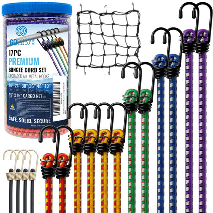 Bungee Cords with Hooks, Outdoor Heavy-Duty Bungee Straps, 21pcs - photo 11