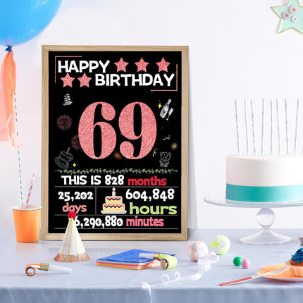 Joycard 69th Birthday Card with Envelope, 69th Birthday Decorations for Women, 69th Birthday Gifts for Mother, Happy Birthday Cards for 69 Year Old Wife, Back in 1957