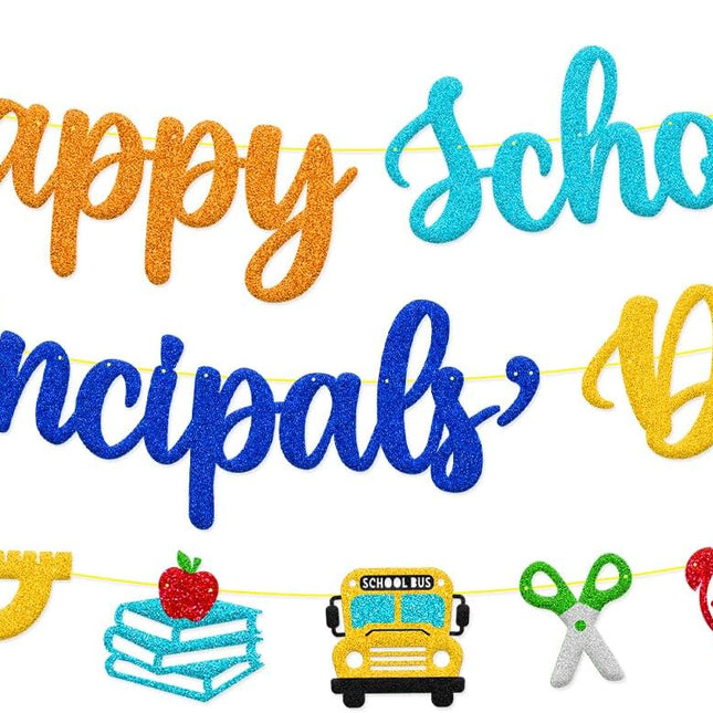 Happy School Principals' Day Banner, Principal Appreciation Decorations
