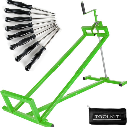880 Lbs Capacity Telescopic Riding Lawn Mower Lift Jack – Foldable Design with Hand Crank & Electric Handle for Lawn mowers and Garden Tractors