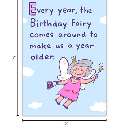 Funny Birthday Card for Women, Men, Friends! Hilarious Birthday Fairy Joke