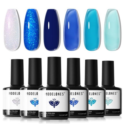 Nude Gel Nail Polish Set 6Colors Pink Milky White Brown