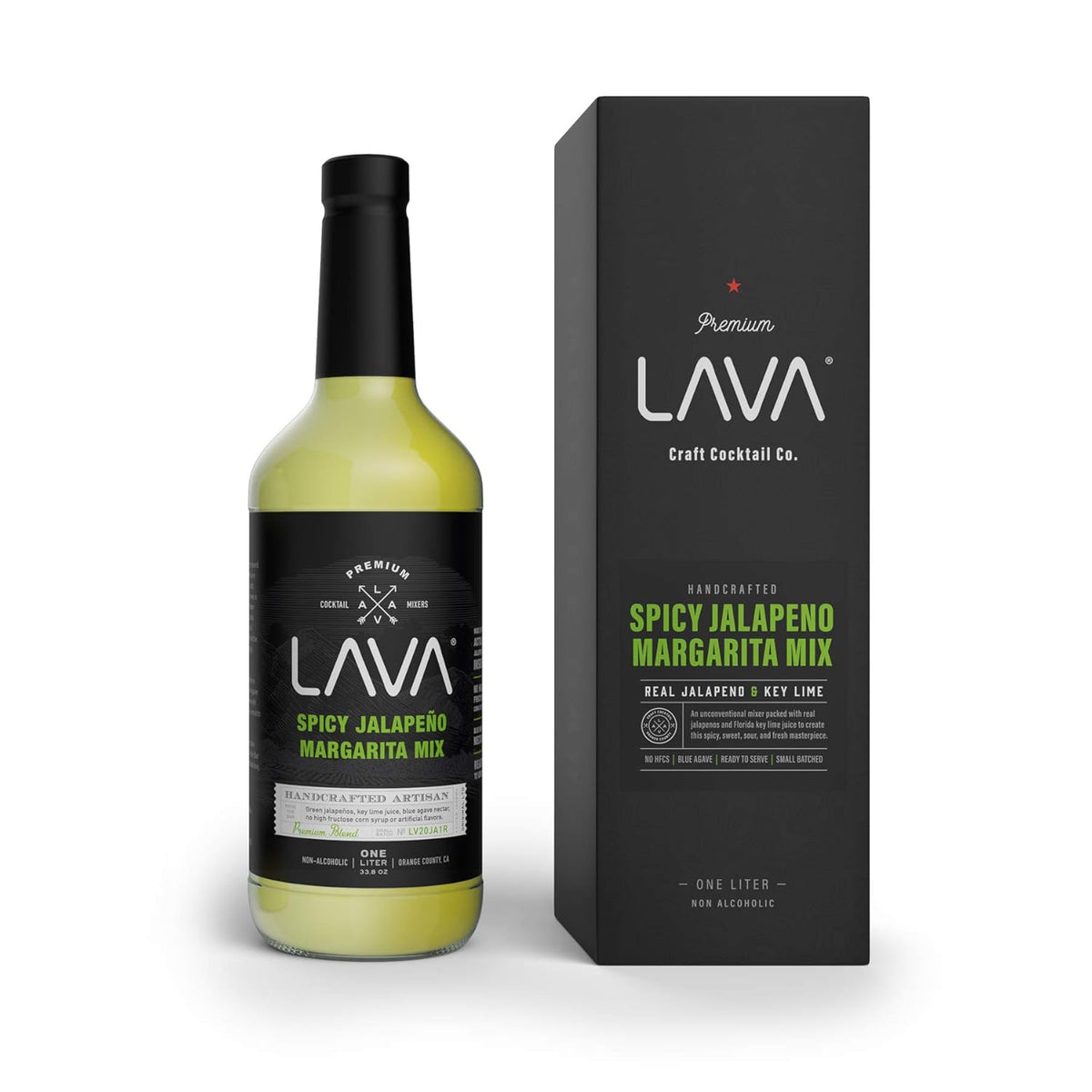 Premium Spicy Jalapeño Margarita Mix, 1-Liter Glass Bottle