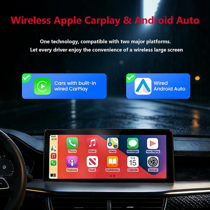 9.03" HD CarPlayScreen for Apple CarPlay & Android Auto, Featuring Mirror Link, Voice Control, Music Playback, GPS Navigation, Backup Camera, Bluetooth