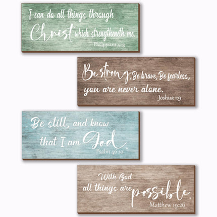 4 Pieces Bible Verses Wall Decor Rustic Wooden Christian Signs Farmhouse Religious Decor for Home Prayer - photo 17