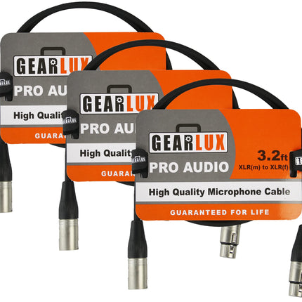XLR Microphone Cable, Fully Balanced, Male to Female, 25 Feet - 2 Pack