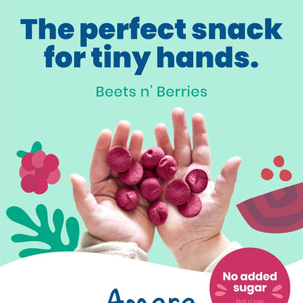 Amara Smoothie Melts - Beets n' Berries - Baby Snacks Made With Fruits and Vegetables - Healthy Toddler Snacks For Your Kids Lunch Box - Organic Yogurt Melts - 6 Resealable Bags
