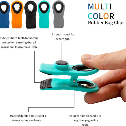 Chip Clips Bread Clips Bag Clips Magnetic Clips Chip Clip Chip Clips Bag Clips Food Clips Clips for Food Packages Chip Bag Clip (10pcs Black)