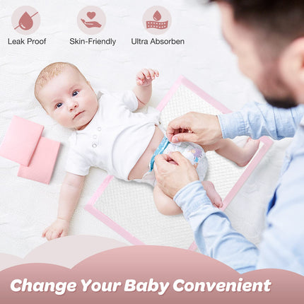 Disposable Changing Pad Liners Pack of 100 Baby Incontinence Changing Pads Diaper UnderPads Ultra Soft - photo 5