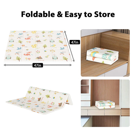 Baby Play Mat, 50 x 50 Inch Play Mat for Use Baby Playpen, Foldable Baby Foam Playmat for Floor, Portable Waterproof Activity PlayMats for Babies, Infants and Toddlers