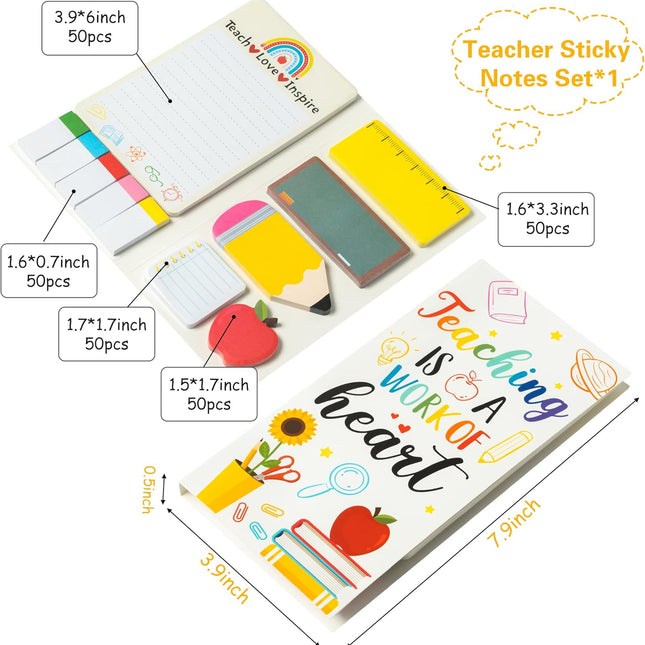 Teaching is A Work of Heart Sticky Notes Set Blackboard Self-Stick