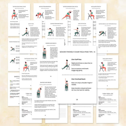 30-Day Chair Yoga Weight Loss Guide – 15-Minute Daily Routine with Illustrated Poses & Progress Tracker for Seniors & Beginners, Spiral-Bound Home Fitness Plan，(5.5x8.3 Inch, Black)