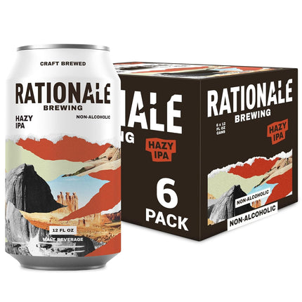 Rationale Brewing Non Alcoholic Hazy IPA - 6 x 12oz Cans - Premium Craft Beverage, Low Calorie, Zero- Alcohol Can Alternative - Award Winning Non-Alcoholic Drinks