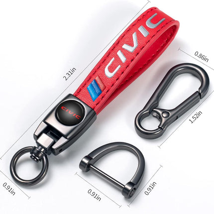 Genuine Leather Car Key Chain Keyring Keychain Accessories Family Present Black