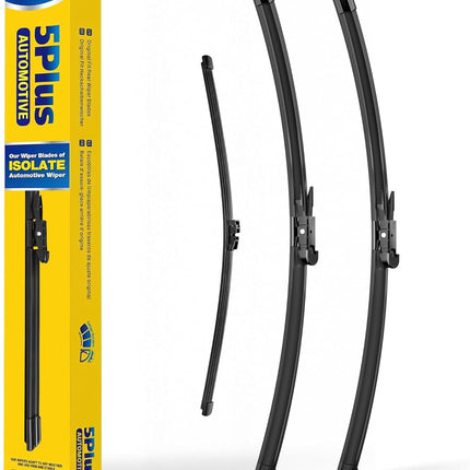 5 PLUS Wipers Replacement for Ford Edge 2015-2022 Windshield Wiper Blades,28"+28" Windshield Wipers with 15" Rear Wiper Blade - Factory Fit & All-Season OEM Quality (Pack of 3)