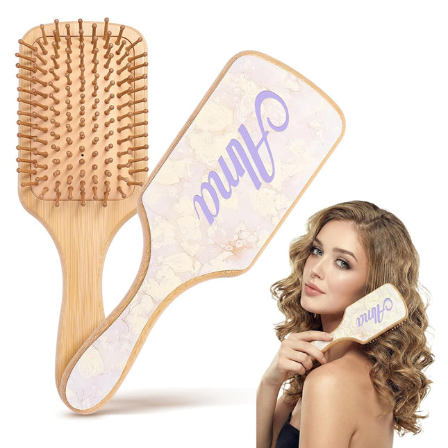 Personalized Large Engraving Hair Brush with Name, Custom Bridesmaid Combs Hair Brush for All Hair Types, Wet & Dry