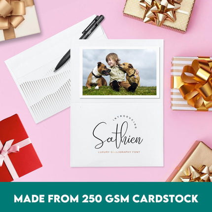 100 Pack White Blank Cards and 100 Pack Envelopes 4x6, Note Greeting Cards and Envelopes Set, Folded - photo 3