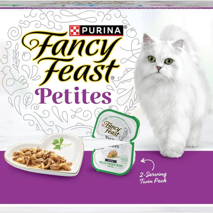 Purina Fancy Feast Gourmet Wet Cat Food Variety Pack, Petites Gravy Collection, break-apart tubs, 24 servings - (Pack of 12) 2.8 oz. Tubs