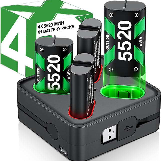 Rechargeable Battery Pack & Charger Station for Xbox Series X
