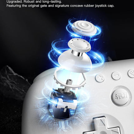 8Bitdo 64 Bluetooth Controller for Analogue 3D, Switch, Switch 2, Windows PC, and Android (White)