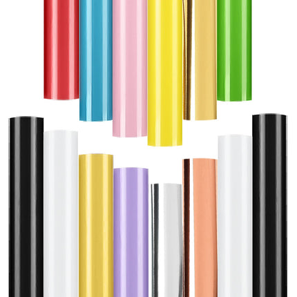 65 Pack Permanent Vinyl, Self Adhesive Vinyl Sheets for Cutting Machine, Permanent Outdoor Sheets for Party Decoration, Sticker, DIY Mug, Car Decal
