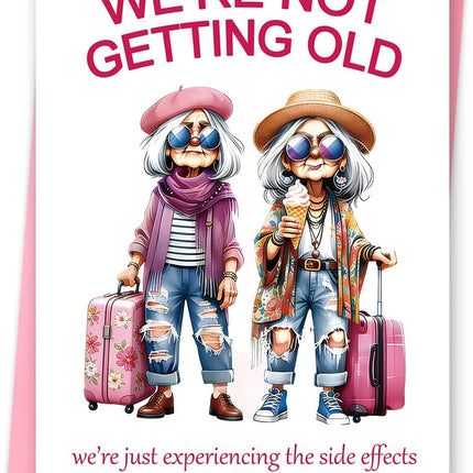 FANCYLUCKY Funny Birthday Card for Women Her, Aging Humor Birthday Gifts for Best Friend BFF Sister Coworker, Printed Message Inside with Envelope, 5x7 Inches