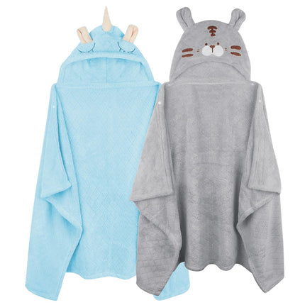 Toddler Bath Towel Hooded Kids Towels Baby Bath Towels for Boy Girl 0-5 Year, 2-Pack Thick Absorbent Toddler Towels with Hood Kids Bath Towel, Large 50''x32'' Baby Hooded Towel for Kids