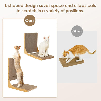 2-Pack Large L-Shaped Cardboard Cat Scratcher with Ball Toy - photo 4