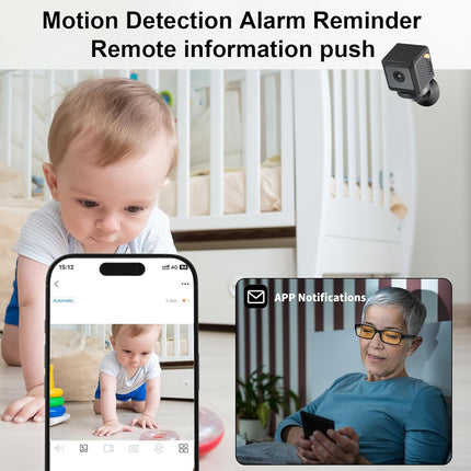 1080P HD Mini Wireless Camera with Long Battery Life, AI Human Eye Detection, Auto Night Vision, WiFi, Baby Monitoring, SD Card Loop Recording and App Control