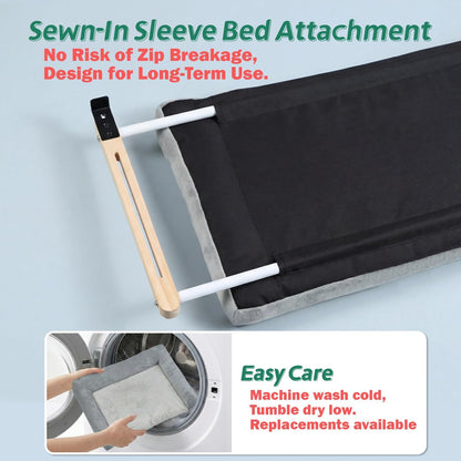 Cat Perch for Window Sill with Bolster - Orthopedic Hammock Design with Premium Hardwood & Robust Metal - photo 3