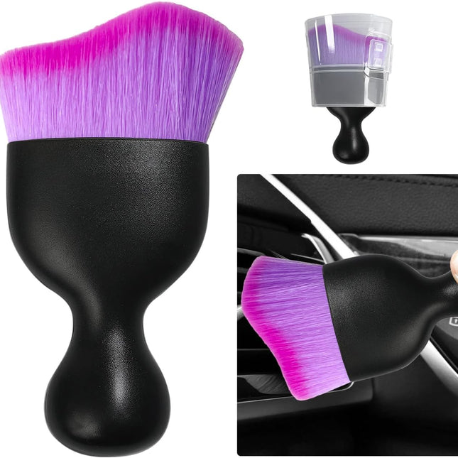 Car Detailing Brush, Curved Soft Bristles Auto Removal Dust Collectors, Universal Vehicle Dashboard, Air Conditioner