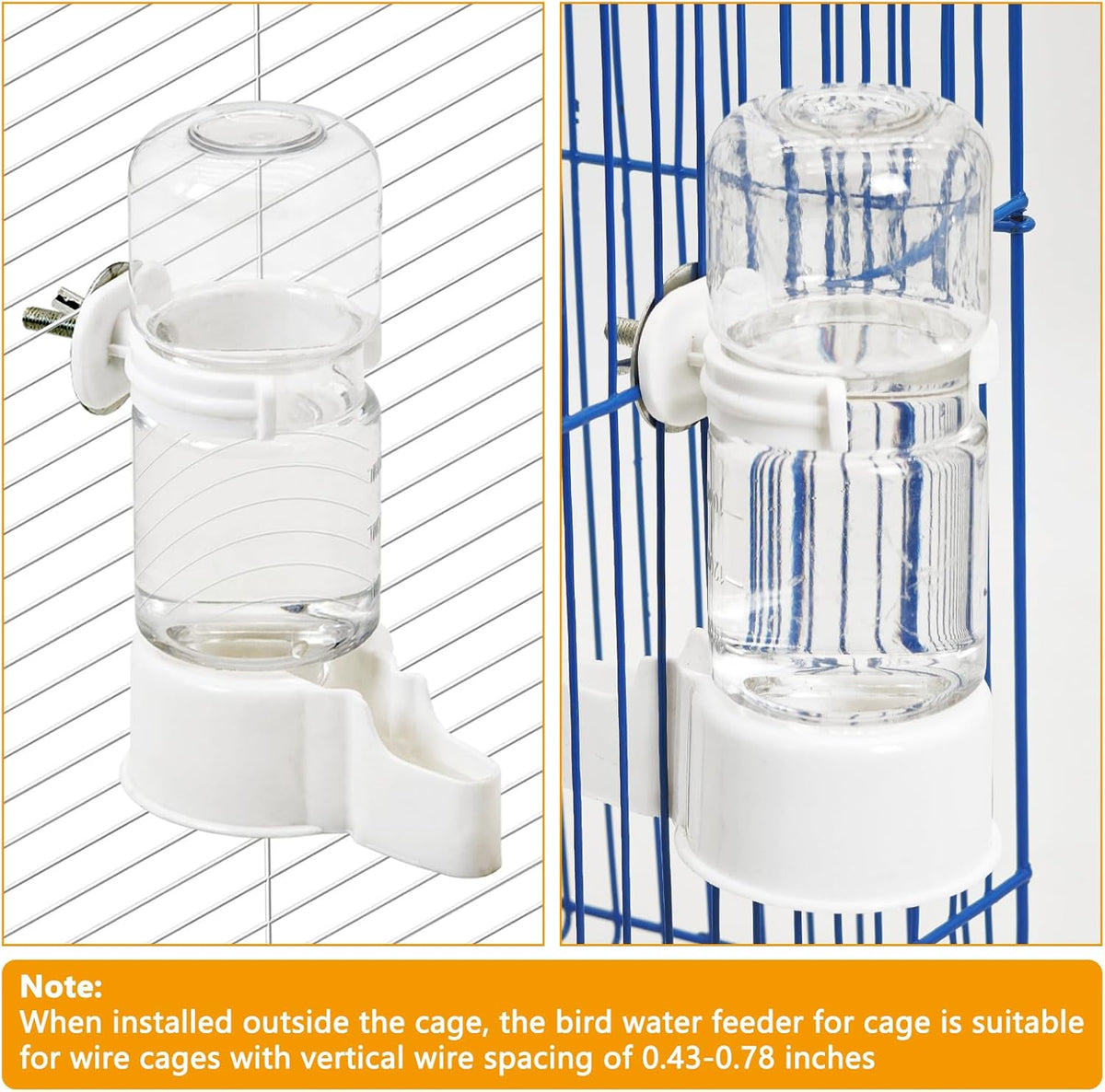 Automatic Bird Water Dispenser, 2-Pack Cage Water Feeder - photo 5