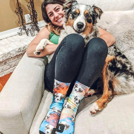 Custom Face Socks – Personalized Dog, Cat & Human Photo Socks, Fun Gift for Pet Lovers & Friends