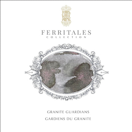 Ferris Wheel Press Ink, FerriTales Collection, Granite Guardians, Stone Grey with Rose Gold Shimmer, 20ml Fountain Pen Ink Bottle