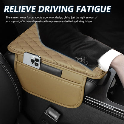 Upgraded Car Center Console Cover,Microfiber Leather Car Armrest Cover Cushion with 2 Storage - photo 4