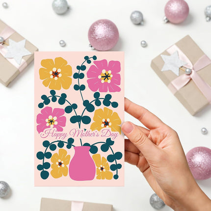 24 Pack Floral Happy Mother's Day Cards with Envelopes, 8 Flower Designs Mothers Day Cards for Family Friends Coworkers, Blessings Inside, 4x6in