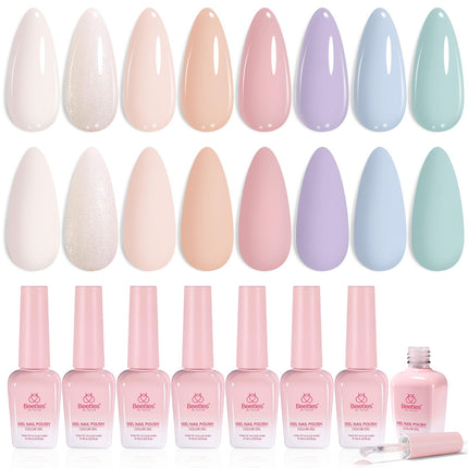 Jelly Gel Nail Polish Set, 6 Colors