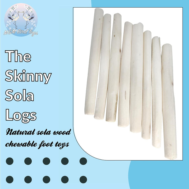 8-Pack Small Sola Wood Skinny Stick Bird Foot Toys