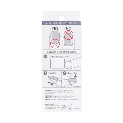 Kiss No Glue Mani Press On Nails, Model, Classic French Manicure Kit, 30 Light Neutral + White Tip, Short Squoval, With IMPROVED Adhesive, Includes Prep Pad, Manicure Stick & Mini File