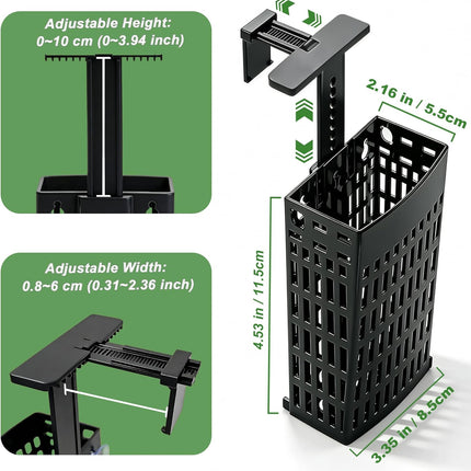 2 Pack Upgraded Adjustable Aquarium Plant Holder, Top Hanging Design Fish Tank Plant Holder, Adjustable Width Height, Fits Tank Edges up to 2.3 in, for Aquaponic Plants and Aquascape Decoration, Black