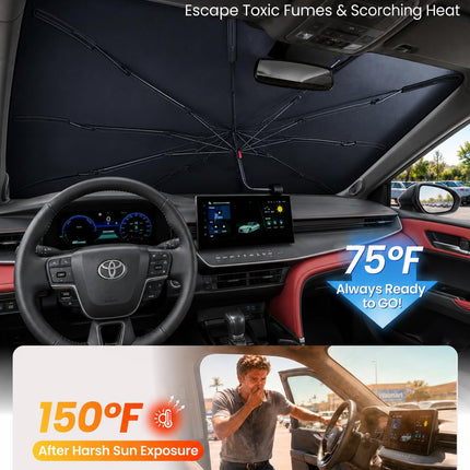 Windshield Sun Shade Umbrella: Custom Fit for Toyota-Camry 2000-2026