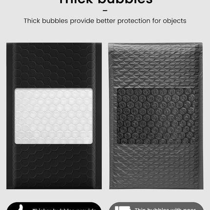 GSSUSA Black Bubble Mailers 4x8 Inches 50 Pack, Usable Size 4X7" Bubble Envelopes for Small Business, Padded Envelope, Shipping Mailers, Packaging Bags, Mailing Envelopes, Shipping Supplies