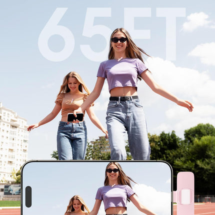 Mini Wireless Lavalier Microphone for iPhone 16/15/14/Android, Lapel Mic with Noise Reduction, 12H, 65ft, Pink Tiny Microphone Content Creator Interview for Vlog YouTube TikTok Recording (Pink)
