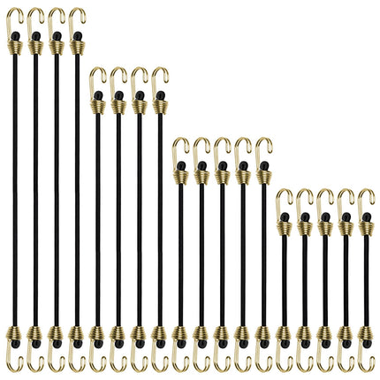Bungee Cords with Hooks 8 Pack Bungee Cord Includes 12 inches, 18 inches, 24 inches, 36 inches for Bundling Items, Fixing Tarps, Tents, and Carrying Luggage