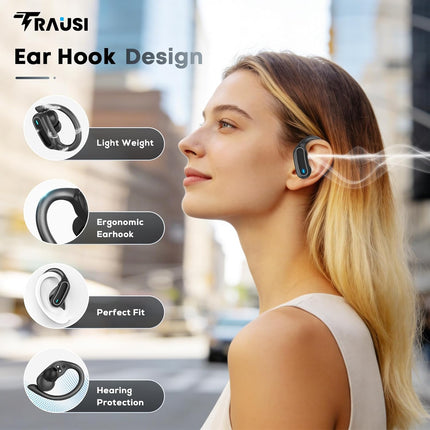 Wireless Earbuds Bluetooth 5.4 Headphones, 54H Playtime Stereo Earphones with Noise Cancelling Mic, IPX7 Waterproof, Fast Charging and Comfort Fit Ear Buds for Fitness/Sports/Workouts/Travel Black