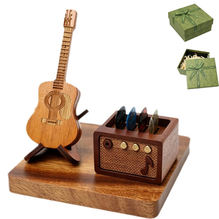 Wooden Guitar Pick Holder Set, for Display and Gifts for Guitar Players