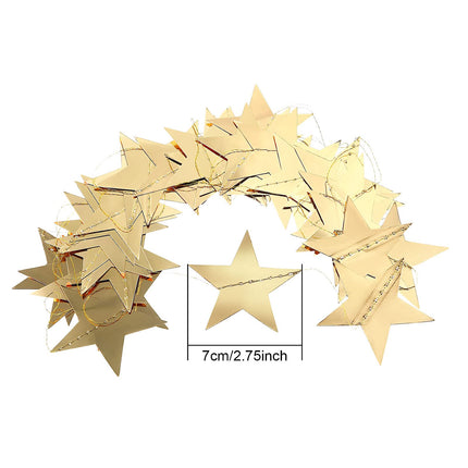 130 ft Star Garland Banner Decor, Gold