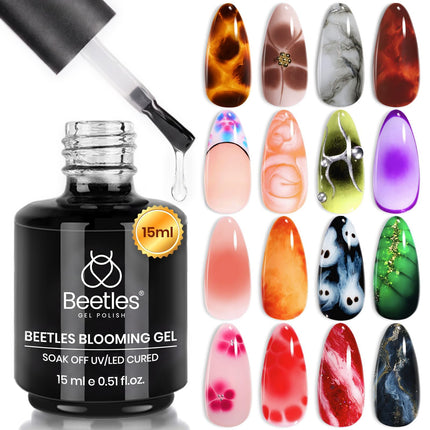 Gel blooming 15 ml esmalte en gel UV transparente para nail art de uñas tortuga