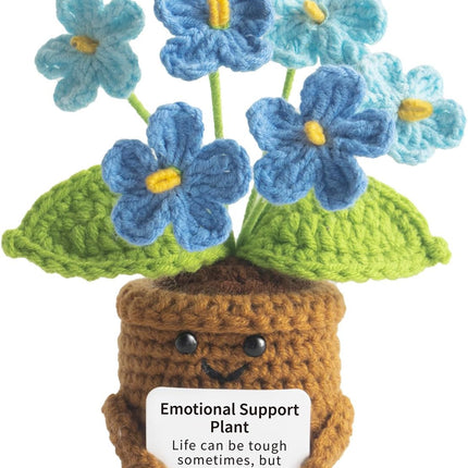 Handmade Positive Flower Crochet - Life is Tough But So are You - Inspirational Gift for Women - Thank You, Appreciation, Birthday Gift for Teacher, Mom, Friend, Coworker - Knitted Decor